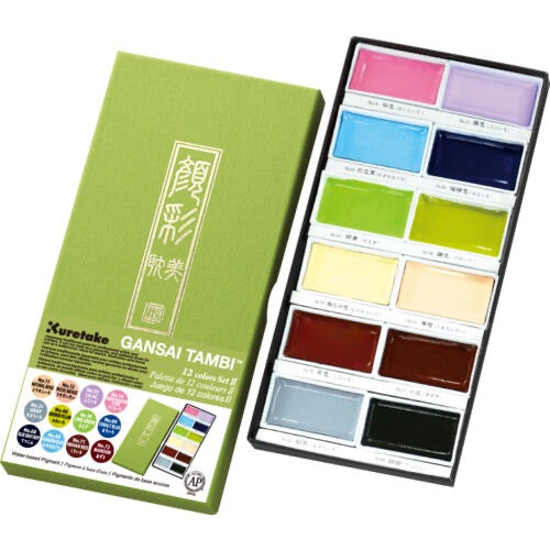 Kuretake Gansai Tambi 12 Colours Set II
