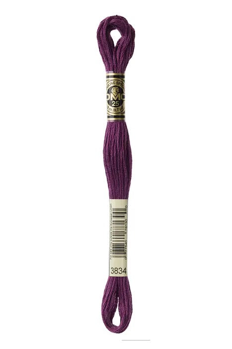 DMC Embroidery Floss - 8 strand - 3834 Red Grape