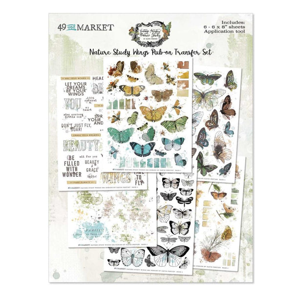 49 and Market - Vintage Artistry Nature Study - Wings Rub-on Transfer Sheet