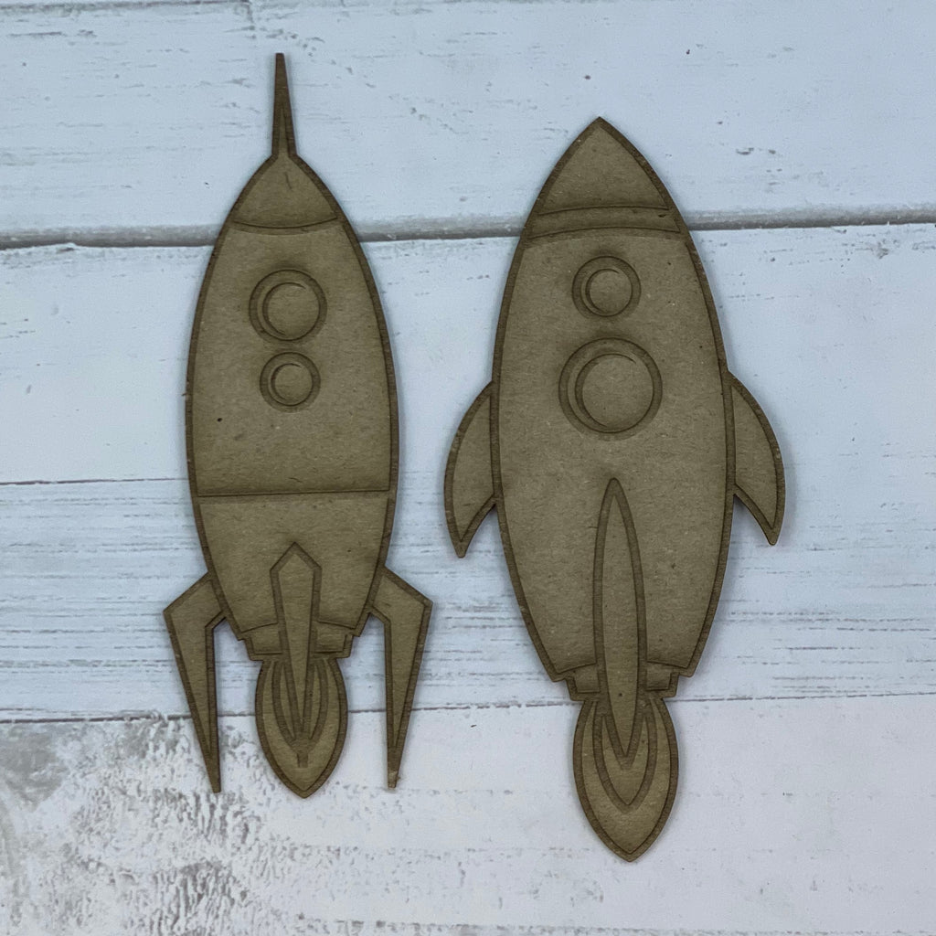 Rocket ship 2pk - Chipboard