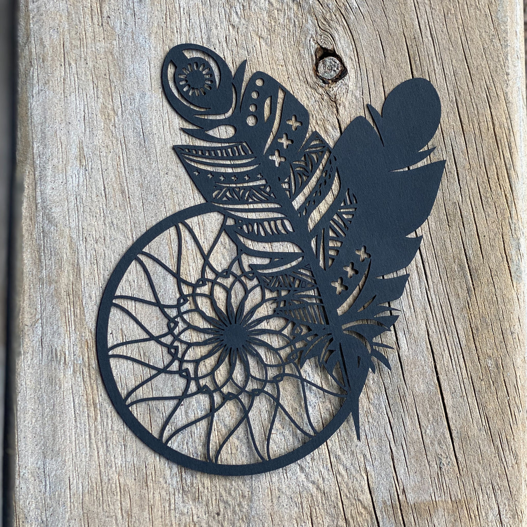 Feather Mandala - Black