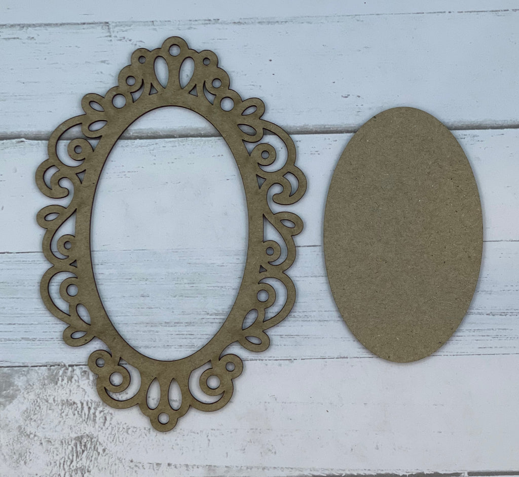 Oval Frame 1 - Chipboard