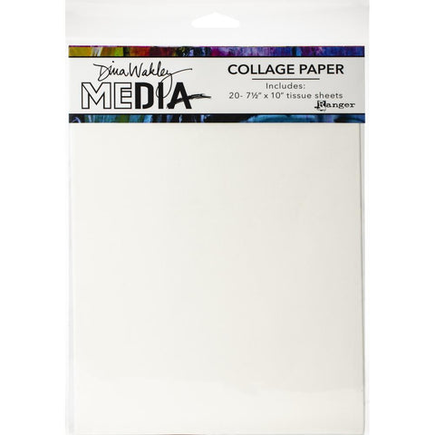 Dina Wakley Media Collage Tissue Paper 7.5"X10" 20/Pkg Plain
