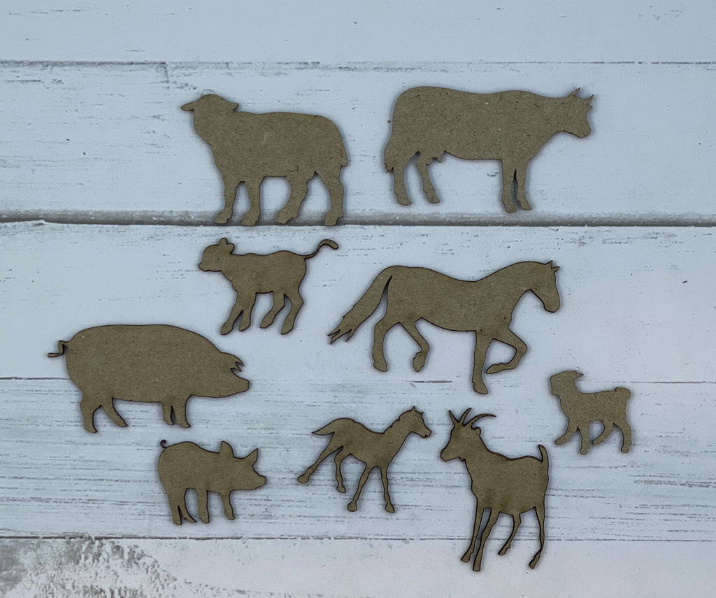 Farm Animal Set 1 - Chipboard