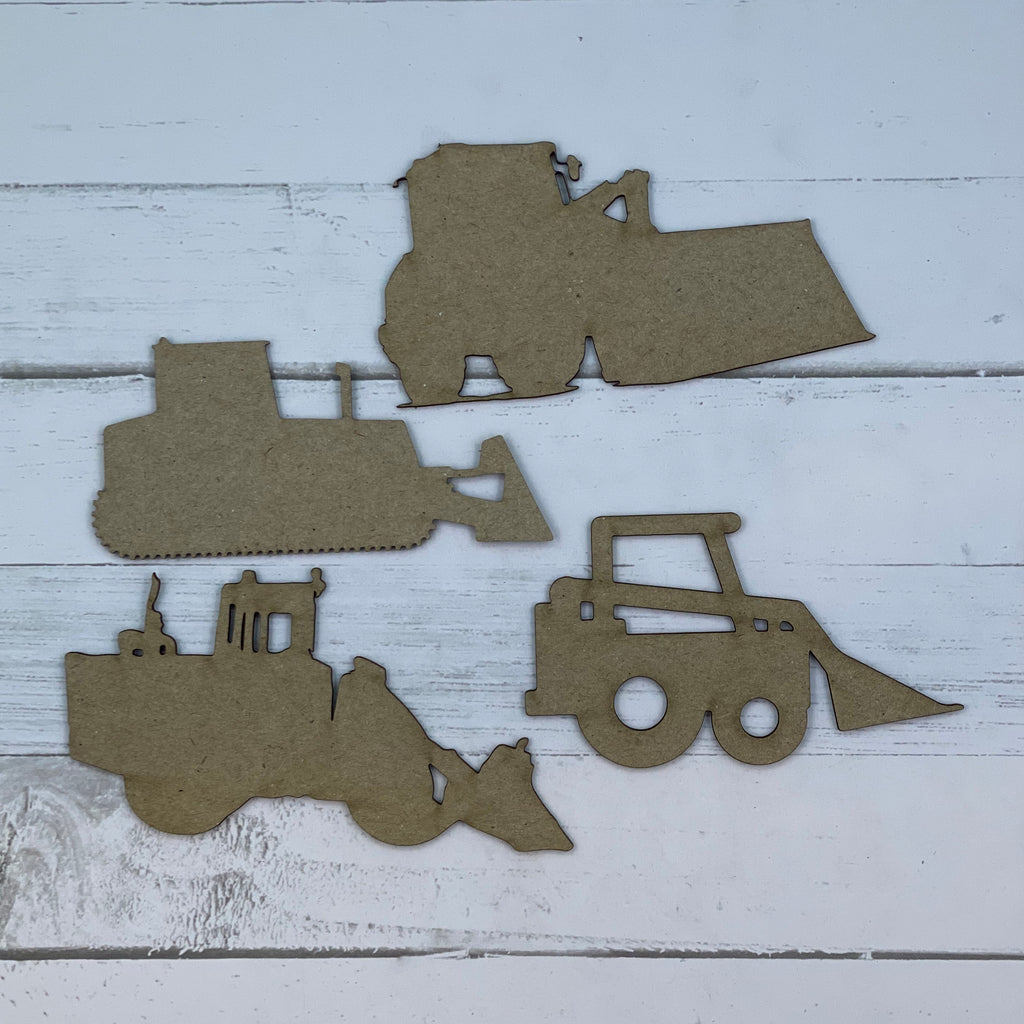 Machinery Silhouette Set - Chipboard