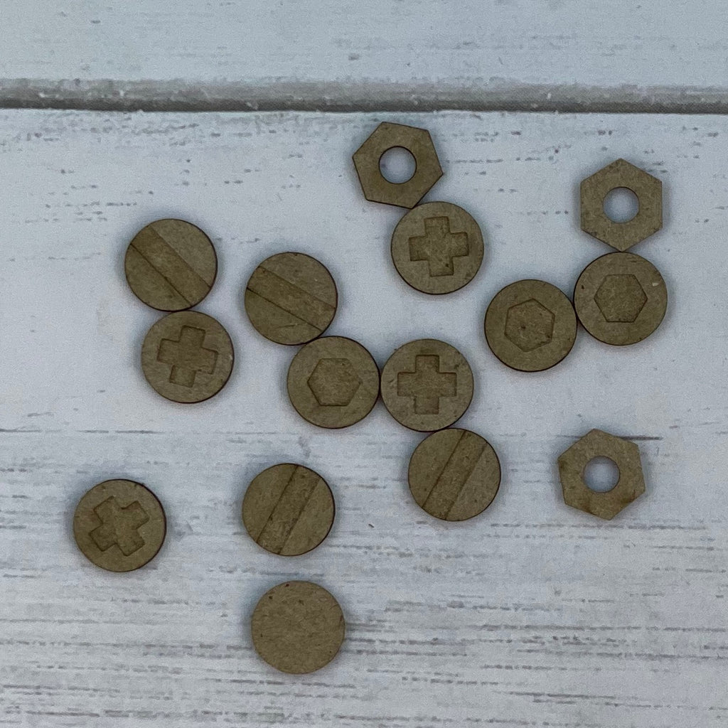 Screw Heads and Nuts - Chipboard