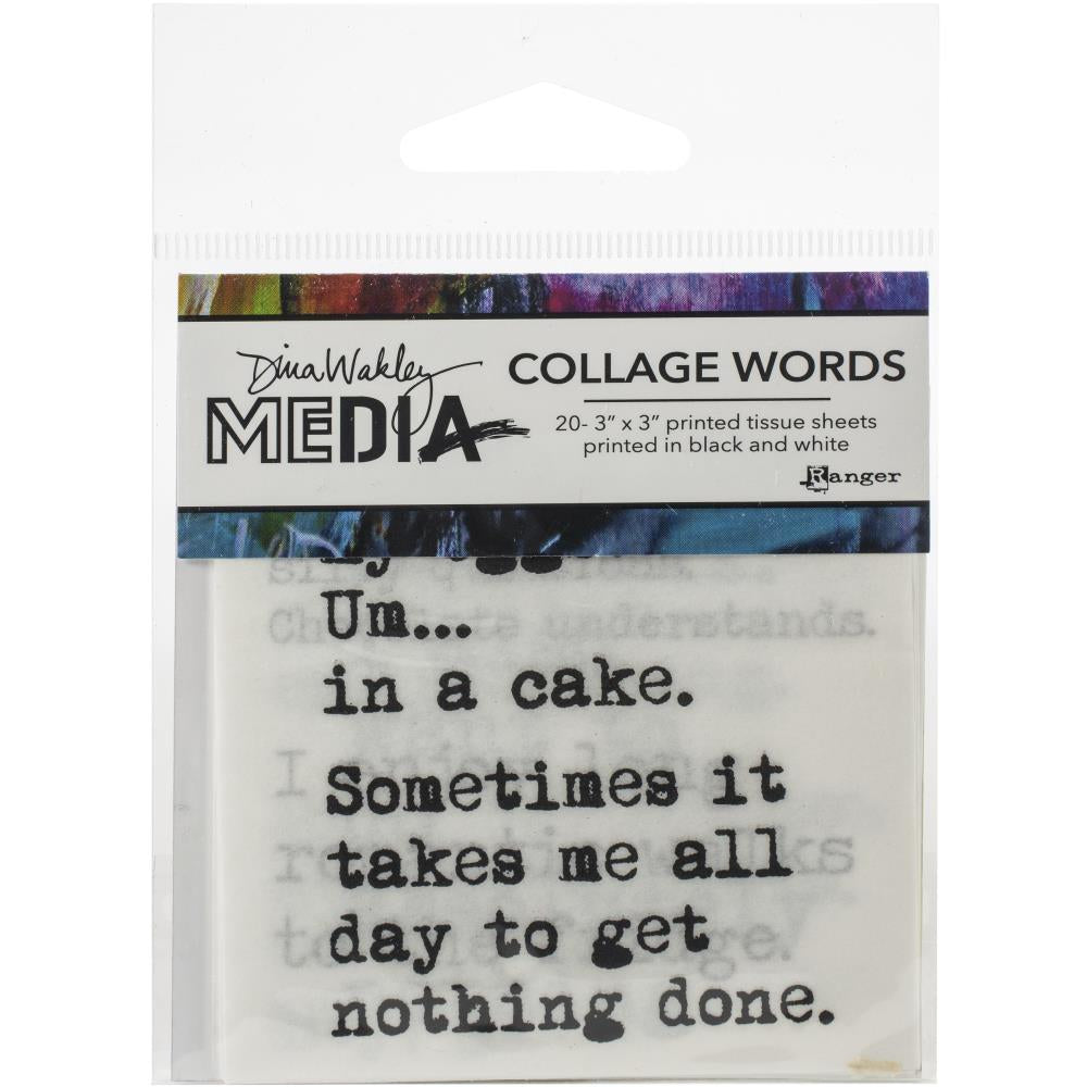 Dina Wakley Media Collage Word Pack 3 3"X3" 20/Pkg
