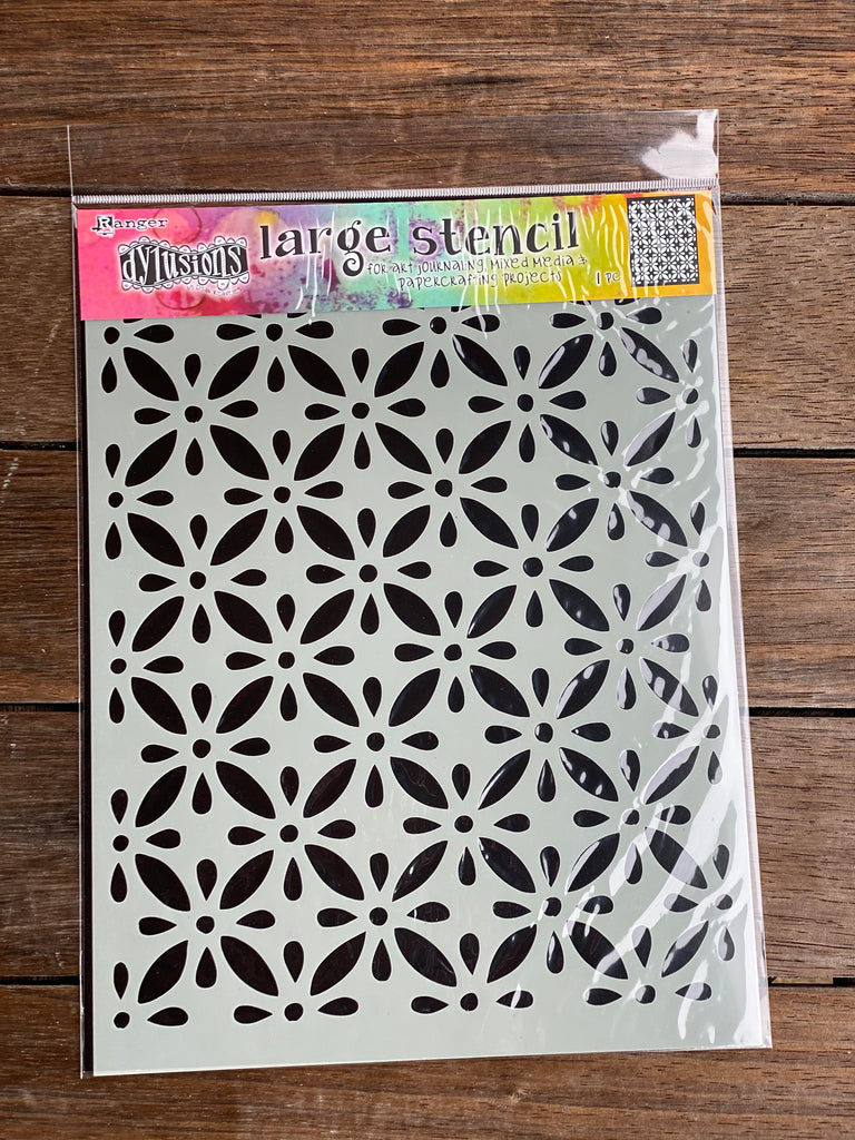 Dylusions Stencil Large - Quilts