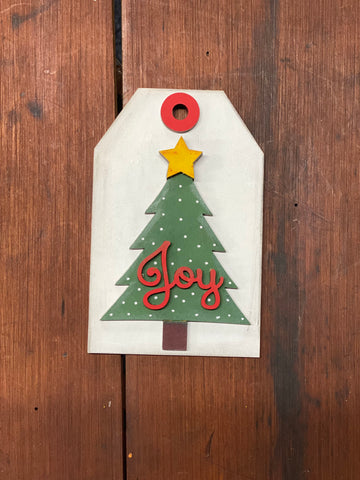 DIY MDF Christmas Tag - Joy Tree