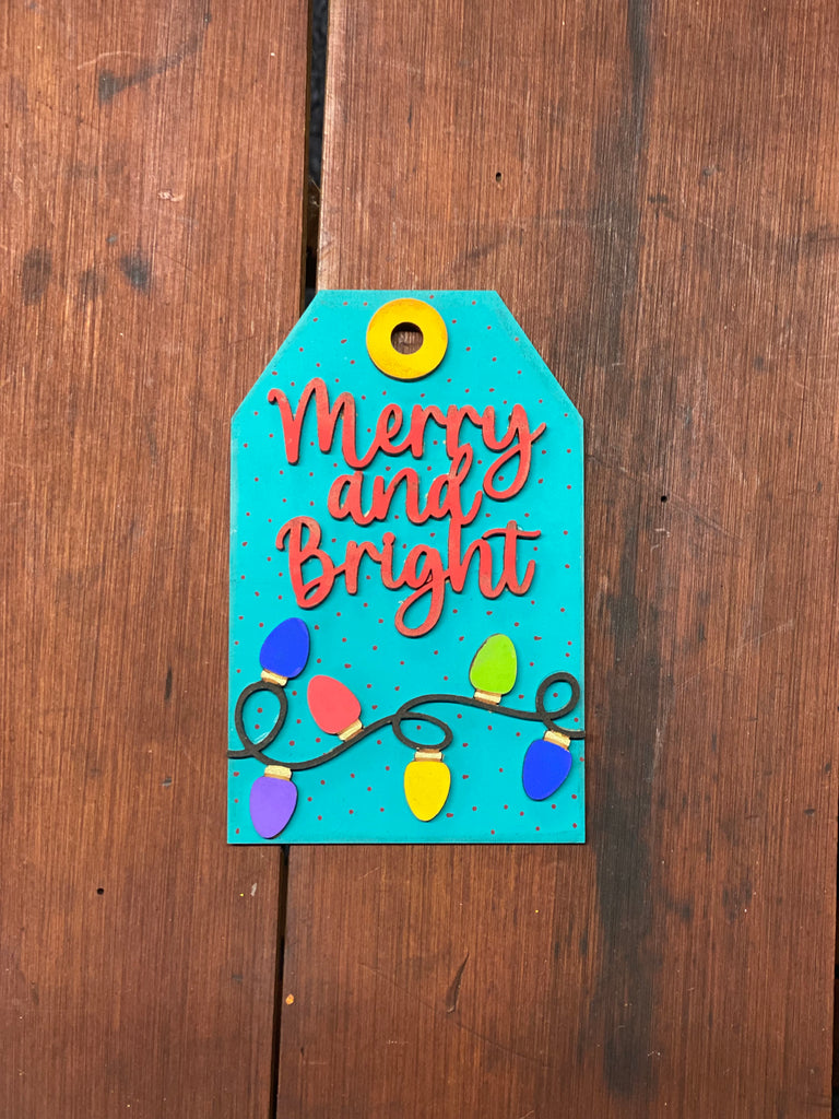DIY MDF Christmas Tag - Merry & Bright