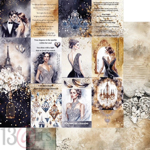 13 arts 12x12 Paper Pad - Black Velvet