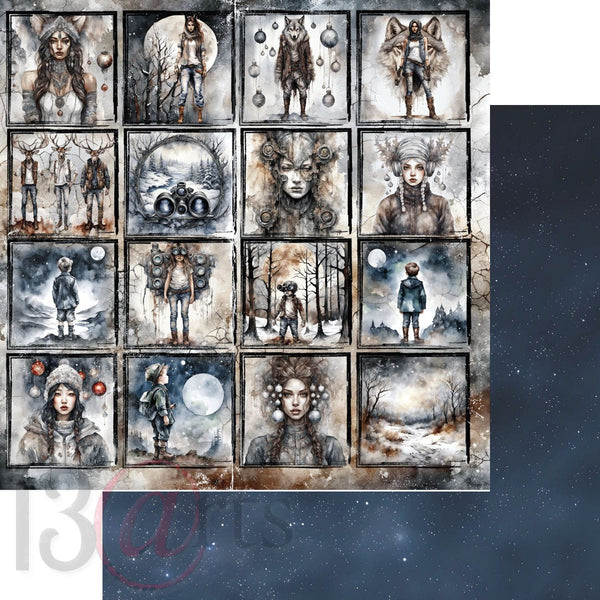 13 arts 12x12 Paper Pad -Grungy Winter