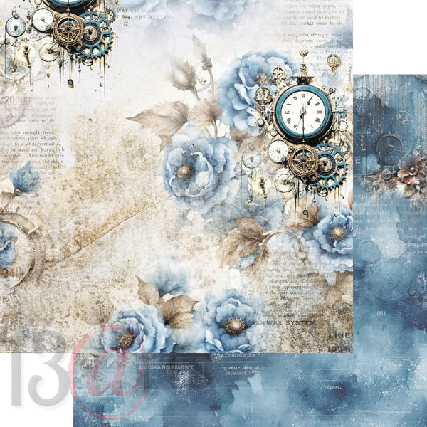 13 arts 12x12 Paper Pad -Vintage in Blue