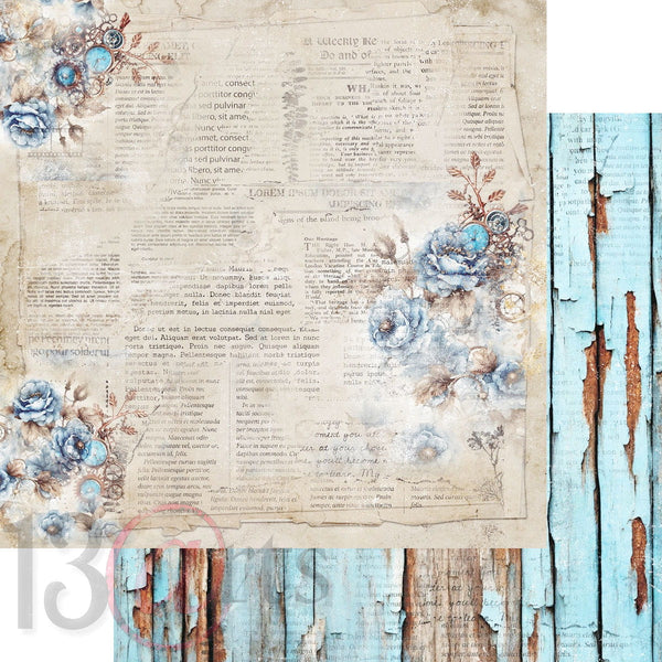 13 arts 12x12 Paper Pad -Vintage in Blue