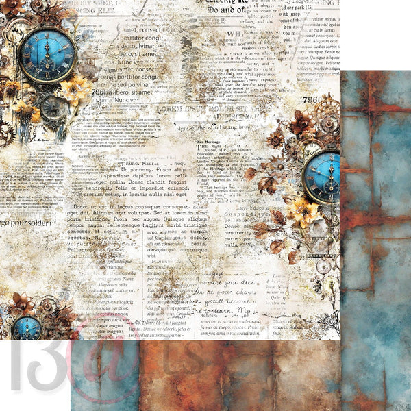 13 arts 12x12 Paper Pad -Vintage in Blue