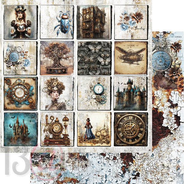 13 arts 12x12 Paper Pad -Vintage in Blue
