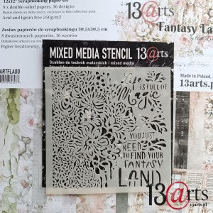 13 arts Mixed Media Stencil -Life is full of Magic