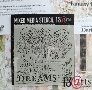 13 arts Mixed Media Stencil -Magic Dreams 6x6"