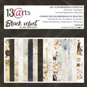 13 arts 6x6 Paper Pad - Black Velvet