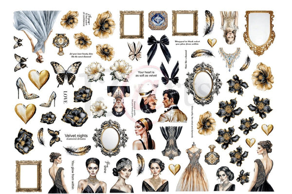 13 arts Paper Die Cuts - Black Velvet