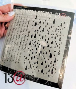13 arts Mixed Media Stencil - Spring Rain 6x6"