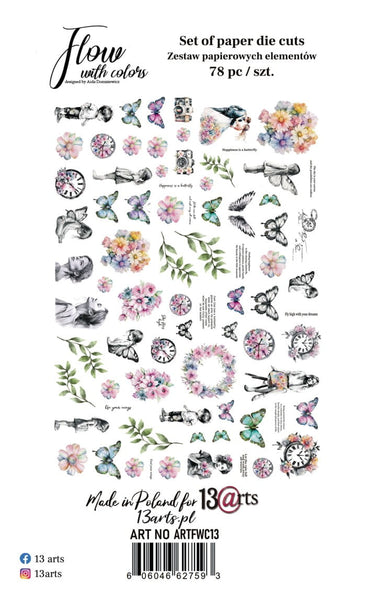13 arts Paper Die Cuts - Flow with Colours