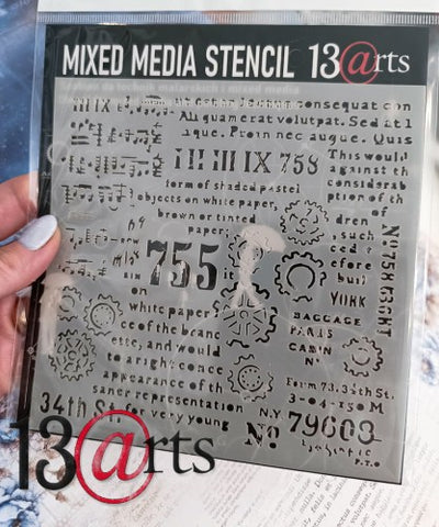 13 arts Mixed Media Stencil -755 Street 6x6"