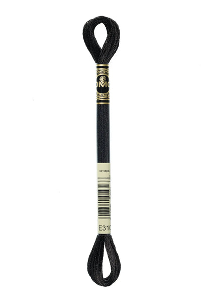 DMC Embroidery Floss Metallic Black - E310