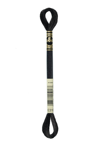 DMC Embroidery Floss Metallic Black - E310