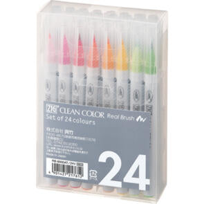 Zig Clean Color Real Brush Pens - 24 Set