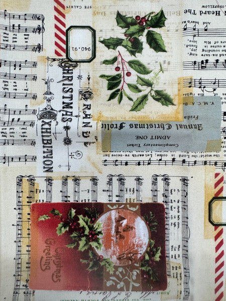 Tim Holtz - Free Spirit - Fabric - Holiday Collage Fat 1/4 Canvas