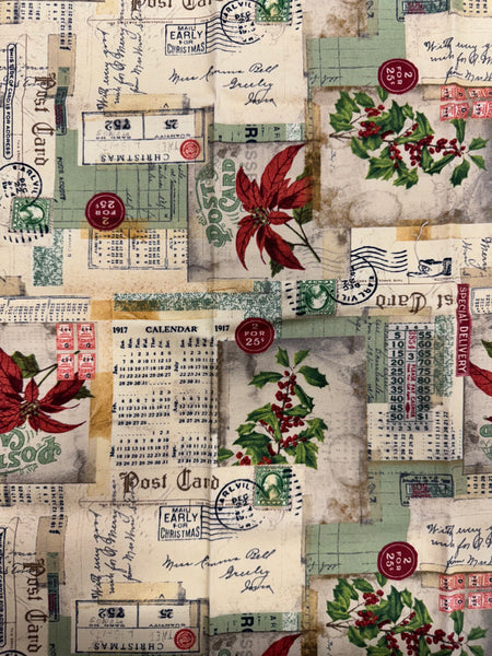 Tim Holtz - Eclectic Elements Holidays Past - Postcard Collage Fat 1/8 Canvas