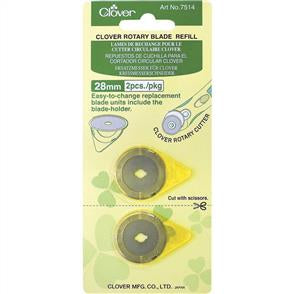 Clover 28mm Rotary Cutter Blade Refill 2 pk