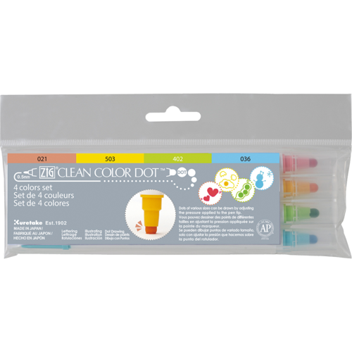 Kuretake ZIG Clean Color Dot - Twin - 4 Colour Set