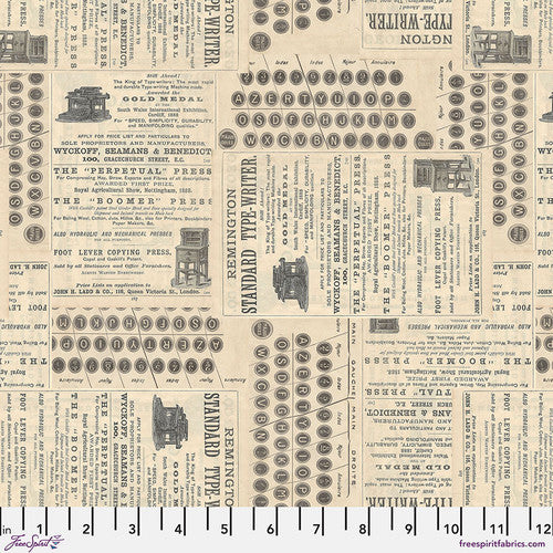 Tim Holtz - Free Spirit - Fabric - Neutral Palette 1/8