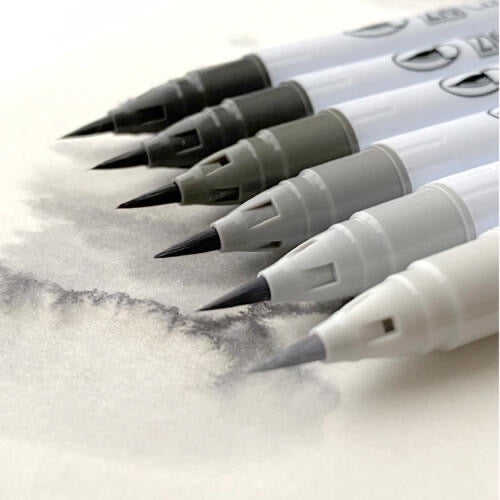 Zig Clean Color Real Brush Pens - Cool Gray Colours 6 pack