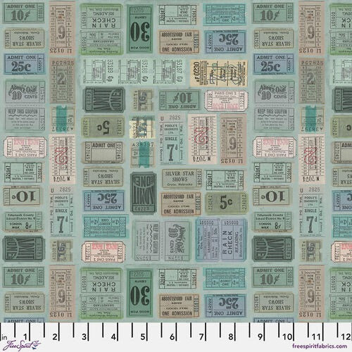 Tim Holtz - Free Spirit - Fabric - Teal Palette 1/4