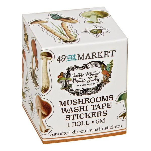 49 and Market - Vintage Artistry Nature Study - Mushrooms Washi Tape Stickers