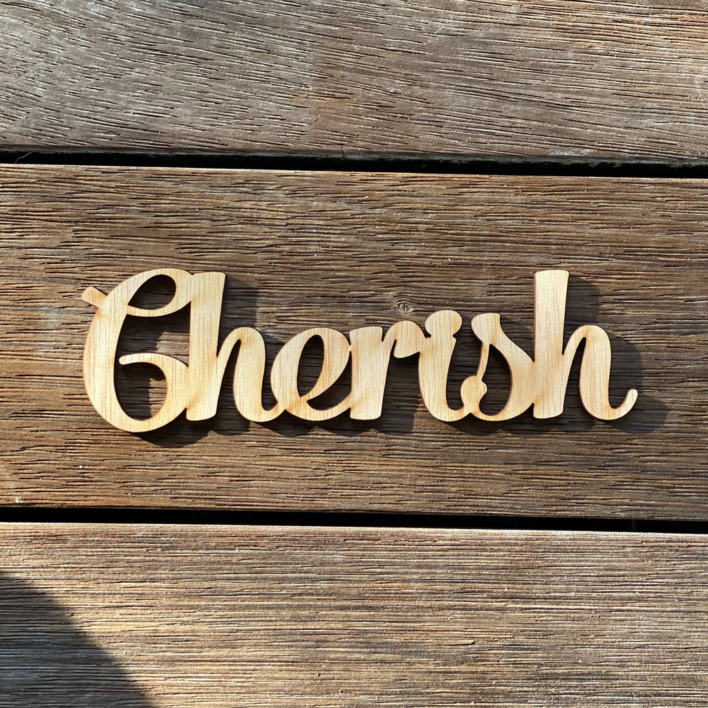 Plywood word - Cherish