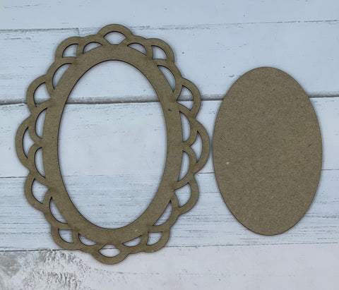 Oval Frame 2 - Chipboard