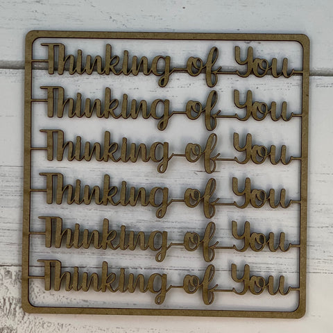 Thinking of You Laser cut words 6pk