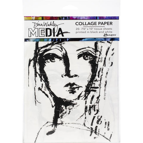 Dina Wakley Media Collage Tissue Paper 7.5"X10" 20/Pkg Faces