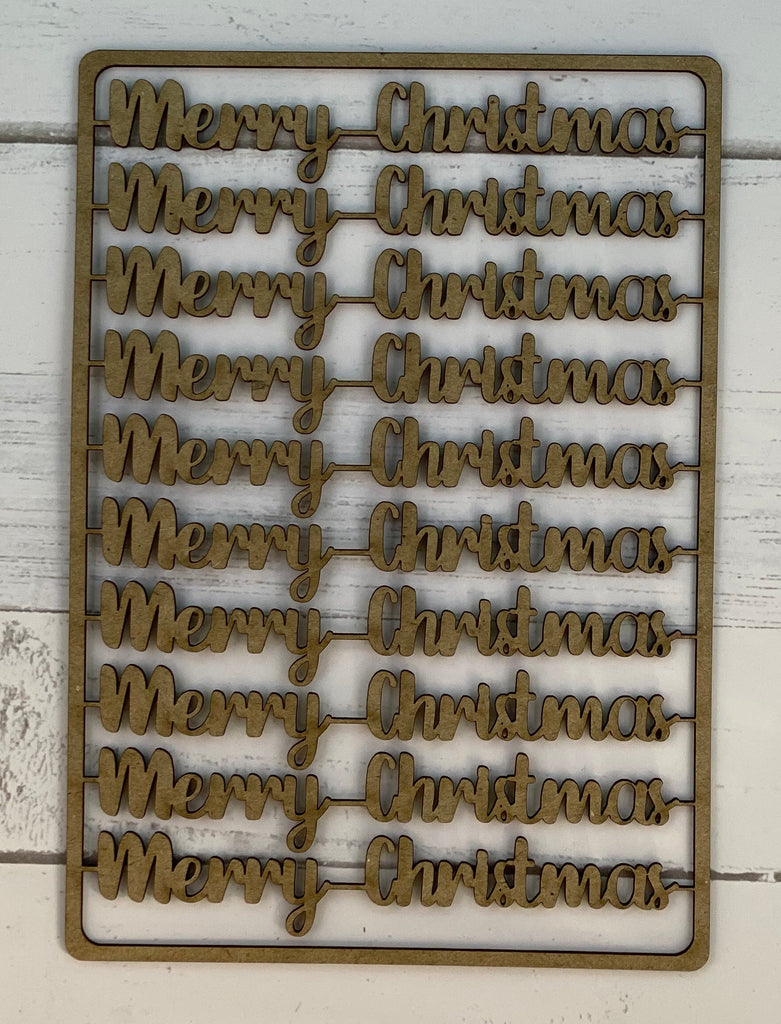 Merry Christmas Laser Cut Words 10pk