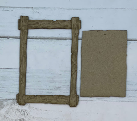 Woodgrain rectangle Frame - Chipboard