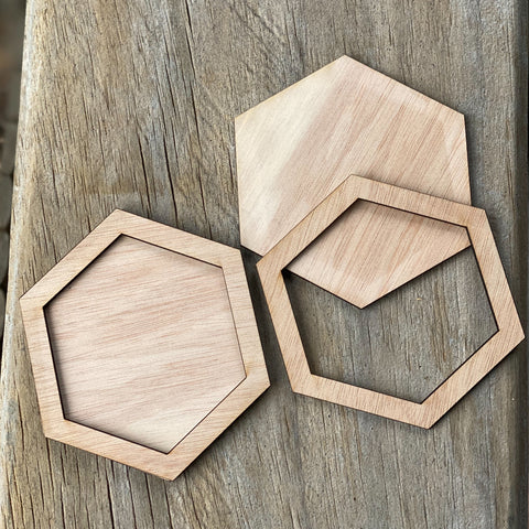 2 pack Hexagonal Frame - Plywood