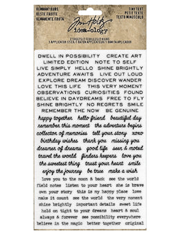 Tim Holtz - Idea-ology - Remnant Rubs - Tiny Text