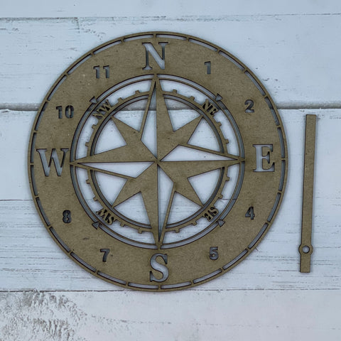Compass Clock small - Chipboard