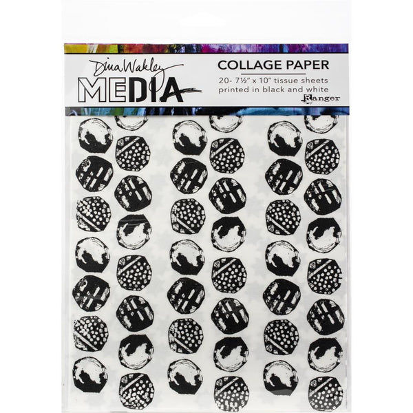 Dina Wakley Media Collage Tissue Paper 7.5"X10" 20/Pkg Backgrounds