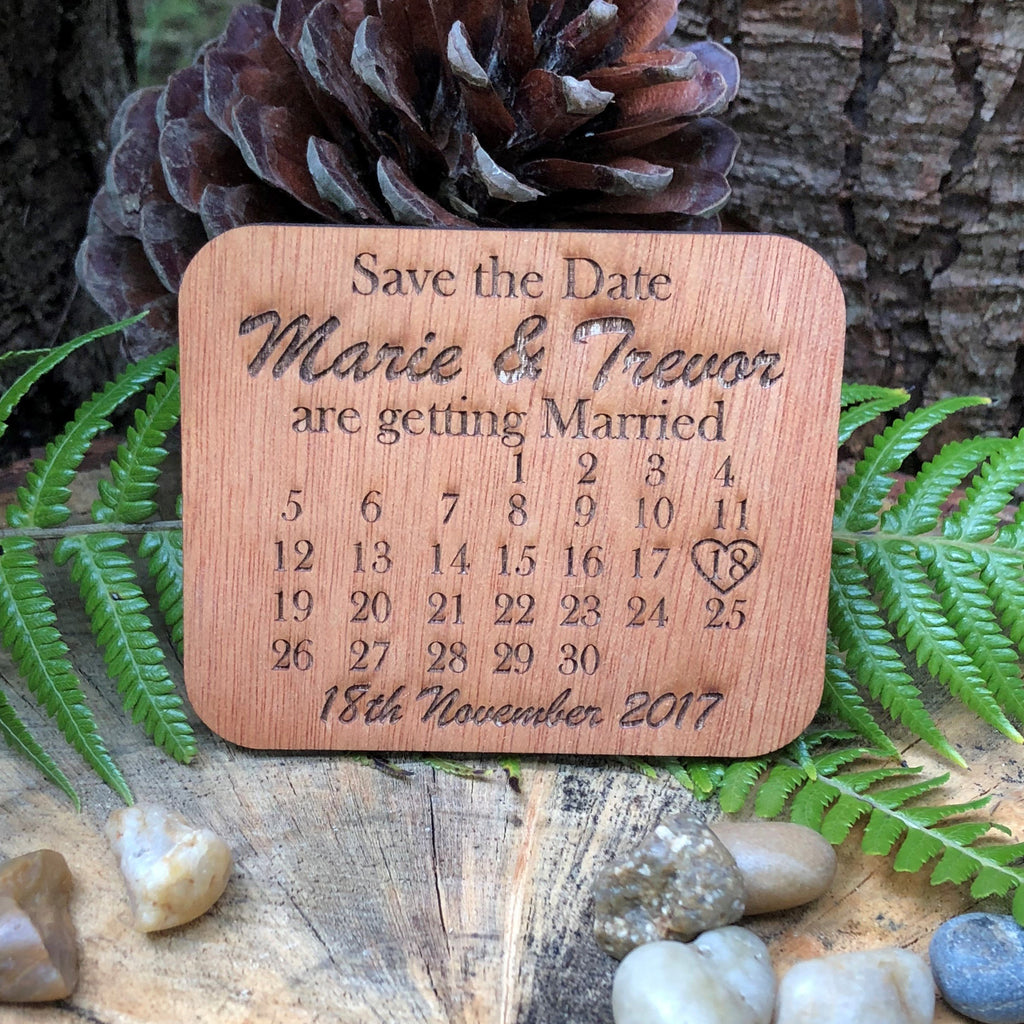 Wooden Rectangle Save the Date