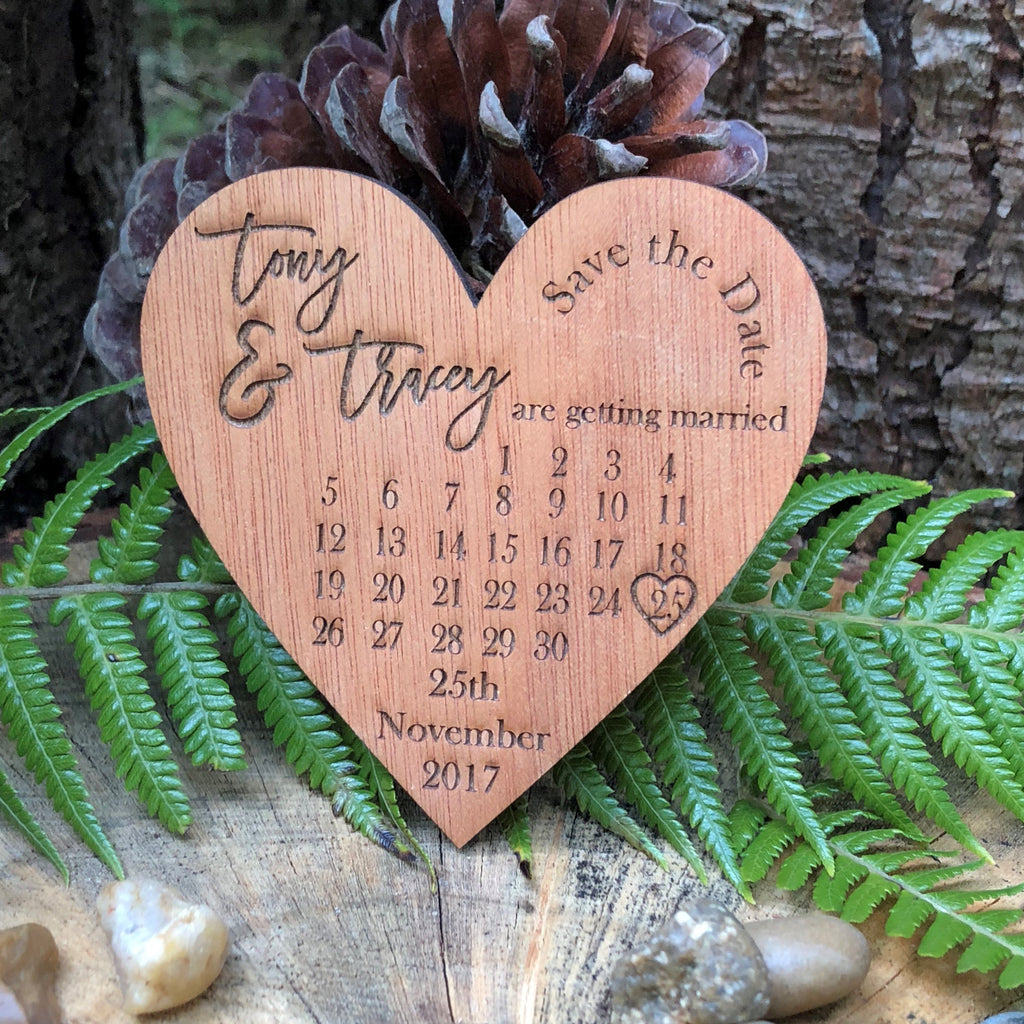 Wooden Heart Save the Date